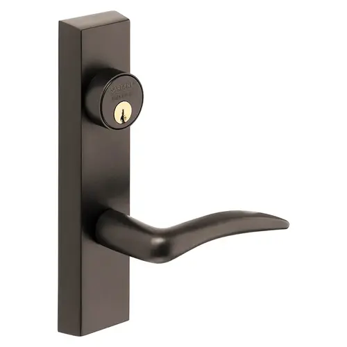 Grade 1 Exit Device Trim, Storeroom Function, Freewheeling Trim, Key Unlocks Trim, Trim Retracts Latch, Trim Relocks when Key is Removed, For Surface Vertical Rod and Mortise (8700, 8900 Series) Devices, 1-1/8 In. Mortise Cylinder, A Lever, RHR, Oxidized Satin Bronze Relieved Clear Coated Oxidized Satin Bronze Relieved Clear Coated