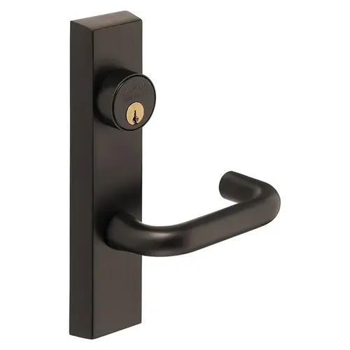 Grade 1 Exit Device Trim, Storeroom Function, Freewheeling Trim, Key Unlocks Trim, Trim Retracts Latch, Trim Relocks when Key is Removed, For Rim (8800) and NB8700 Series Devices, 1-1/8 In. Mortise Cylinder, J Lever, LHR, Dark Oxidized Statuary Bronze Clear Coated Dark Oxidized Statuary Bronze Clear Coated