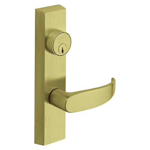 Double Cylinder Classroom Function, Outside cylinder Retracts Latch, Inside Cylinder Locks/Unlocks Outside Trim, Conventional Cylinders, LA Keyway, LHR, P Lever, Satin Brass