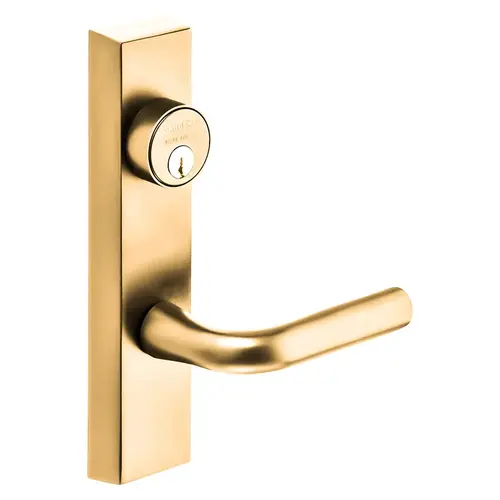 Grade 1 Exit Device Trim, Classroom Function, Freewheeling Trim, Key Outside Unlocks/Locks Trim, For Surface Vertical Rod and Mortise (8700, 8900 Series) Devices, 1-1/8 In. Mortise Cylinder, W Lever, LHR, Bright Bronze Clear Coated Bright Bronze Clear Coated