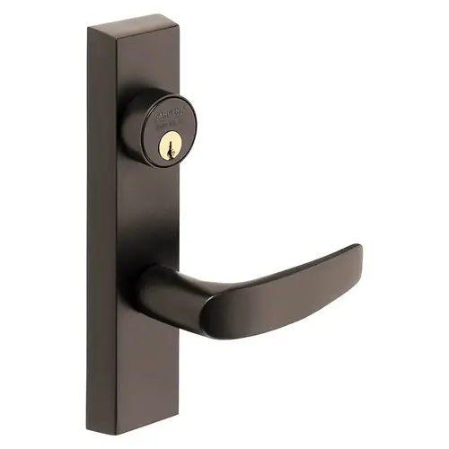 Grade 1 Exit Device Trim, Storeroom Function, Freewheeling Trim, Key Unlocks Trim, Trim Retracts Latch, Trim Relocks when Key is Removed, For Rim (8800) and NB8700 Series Devices, 1-1/8 In. Mortise Cylinder, B Lever, RHR, Oxidized Satin Bronze Relieved Clear Coated Oxidized Satin Bronze Relieved Clear Coated