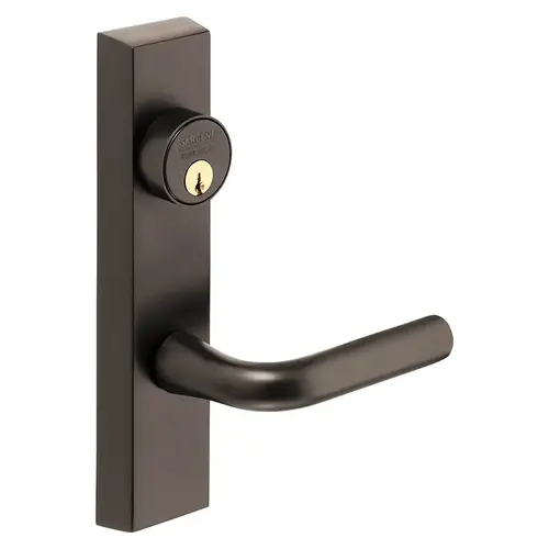 Grade 1 Exit Device Trim, Storeroom Function, Freewheeling Trim, Key Unlocks Trim, Trim Retracts Latch, Trim Relocks when Key is Removed, For Rim (8800) and NB8700 Series Devices, 1-1/8 In. Mortise Cylinder, W Lever, RHR, Oxidized Satin Bronze Relieved Clear Coated Oxidized Satin Bronze Relieved Clear Coated