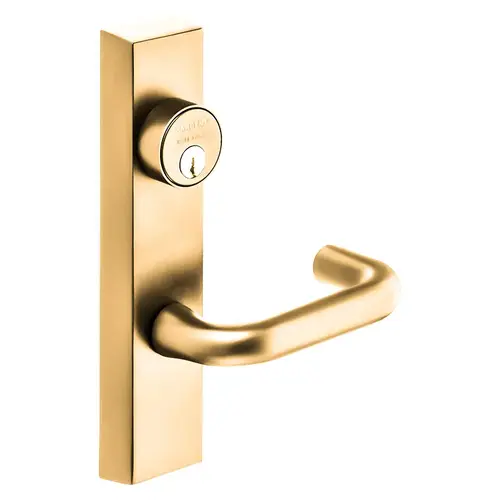 Grade 1 Exit Device Trim, Storeroom Function, Freewheeling Trim, Key Unlocks Trim, Trim Retracts Latch, Trim Relocks when Key is Removed, For Surface Vertical Rod and Mortise (8700, 8900 Series) Devices, 1-1/8 In. Mortise Cylinder, J Lever, LHR, Bright Bronze Clear Coated Bright Bronze Clear Coated