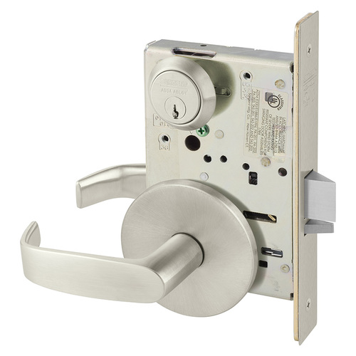 Mortise Lock Satin Nickel Plated Clear Coated