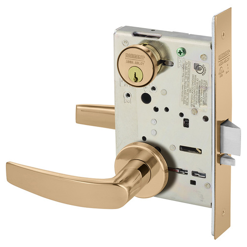 Mortise Lock Bright Bronze Clear Coated