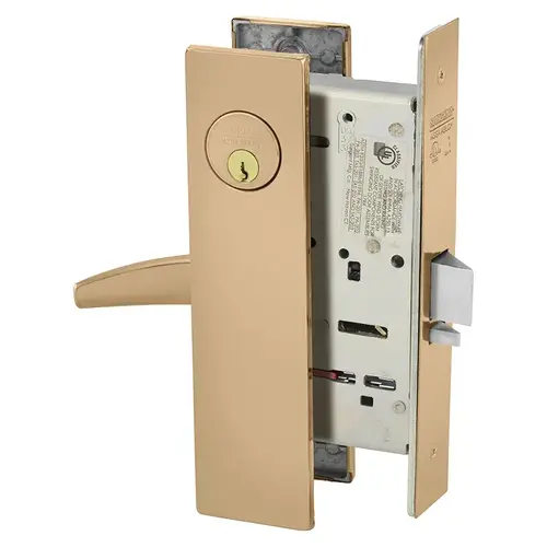 Mortise Lock Bright Bronze Clear Coated