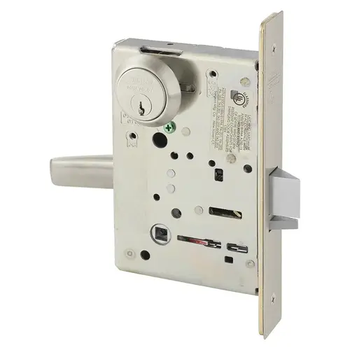 Mortise Lock Satin Nickel Plated Clear Coated