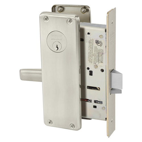 Mortise Lock Satin Nickel Plated Clear Coated