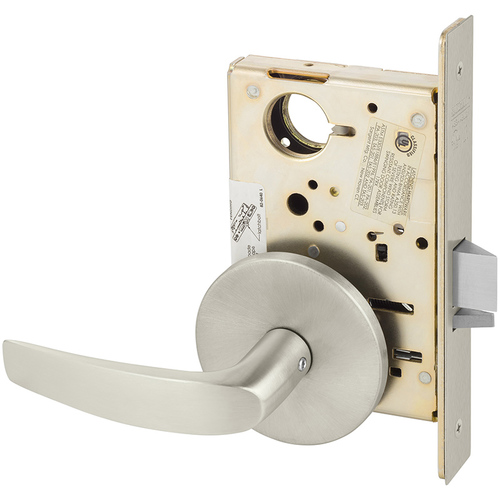 Mortise Lock Satin Nickel Plated Clear Coated