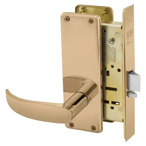 Mortise Lock Bright Bronze Clear Coated