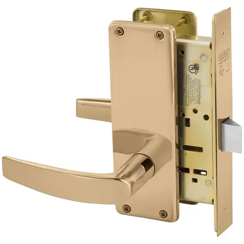 Mortise Lock Bright Bronze Clear Coated