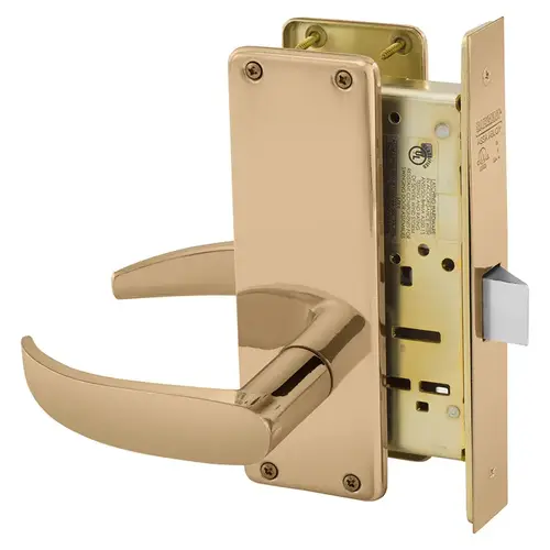 Mortise Lock Bright Bronze Clear Coated