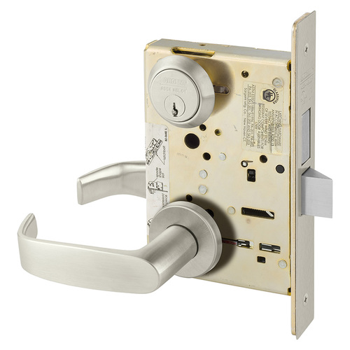 Mortise Lock Satin Nickel Plated Clear Coated