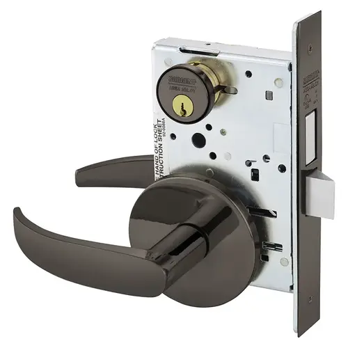 Mortise Lock Oxidized Satin Bronze Relieved Clear Coated