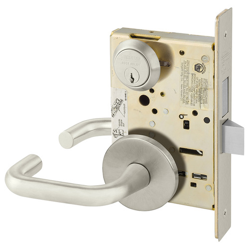 Mortise Lock Satin Nickel Plated Clear Coated