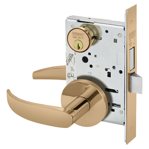 Mortise Lock Bright Bronze Clear Coated