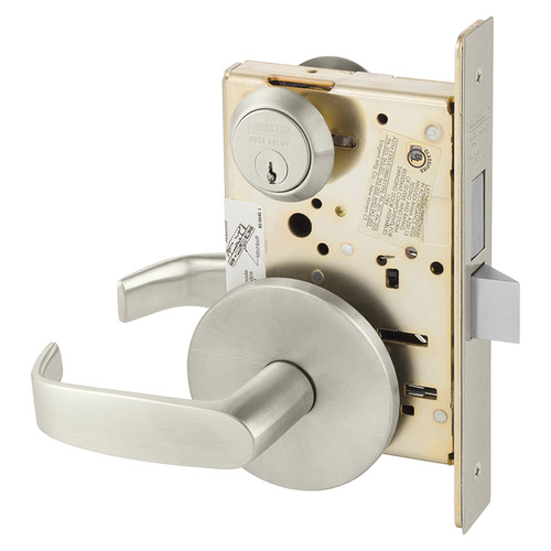 Mortise Lock Satin Nickel Plated Clear Coated