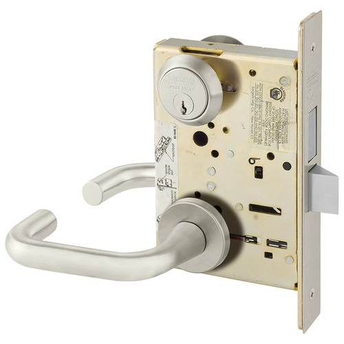 Mortise Lock Satin Nickel Plated Clear Coated