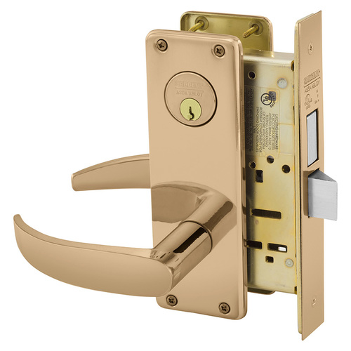 Mortise Lock Bright Bronze Clear Coated