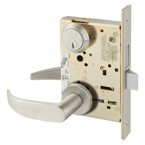 Mortise Lock Satin Nickel Plated Clear Coated