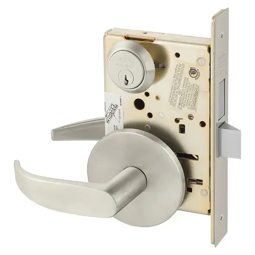 Mortise Lock Satin Nickel Plated Clear Coated