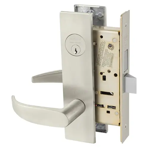 Mortise Lock Satin Nickel Plated Clear Coated