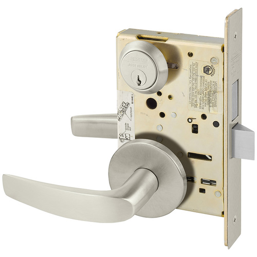 Mortise Lock Satin Nickel Plated Clear Coated