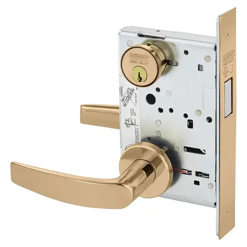 Mortise Lock Bright Bronze Clear Coated