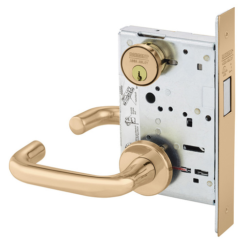 Mortise Lock Bright Bronze Clear Coated