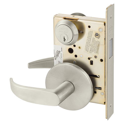 Mortise Lock Satin Nickel Plated Clear Coated