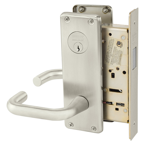 Mortise Lock Satin Nickel Plated Clear Coated