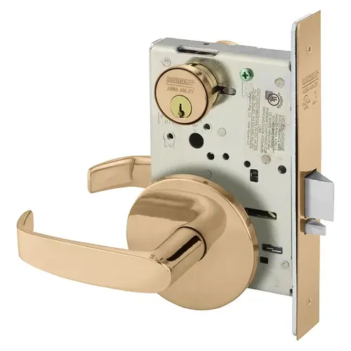 Mortise Lock Bright Bronze Clear Coated