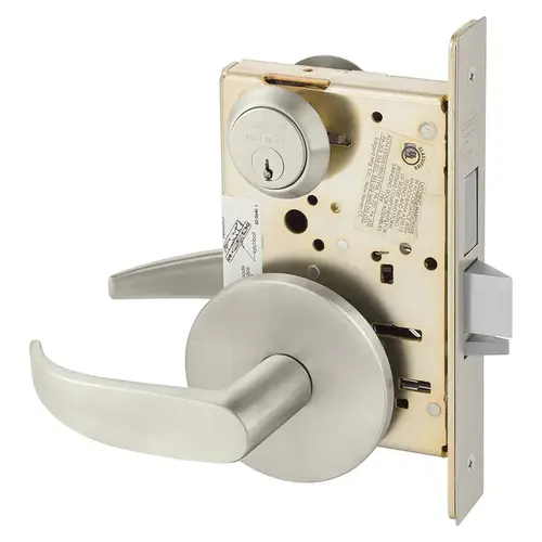 Mortise Lock Satin Nickel Plated Clear Coated