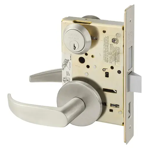 Mortise Lock Satin Nickel Plated Clear Coated