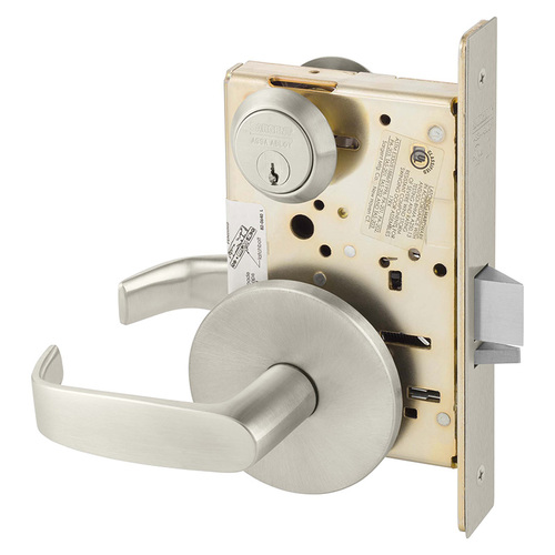 Mortise Lock Satin Nickel Plated Clear Coated