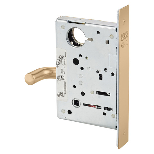 Mortise Lock Bright Bronze Clear Coated