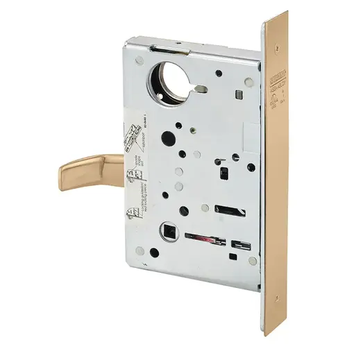 Mortise Lock Bright Bronze Clear Coated