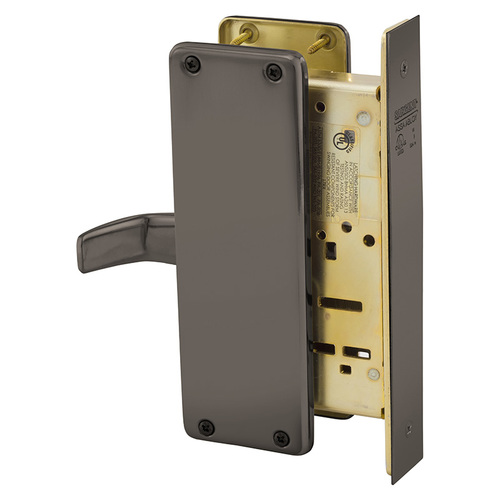 Mortise Lock Oxidized Satin Bronze Relieved Clear Coated