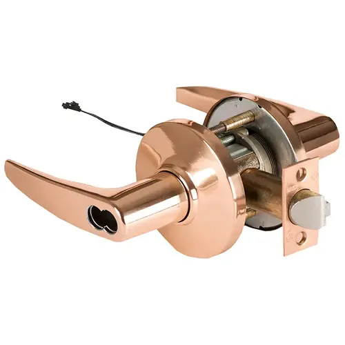 Electric Cylindrical Lock Bright Bronze Clear Coated