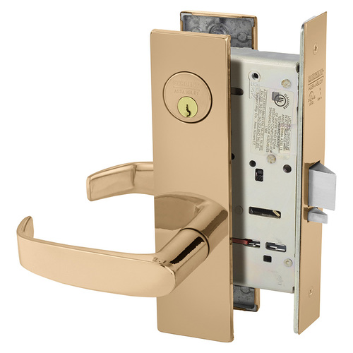 Mortise Lock Bright Bronze Clear Coated