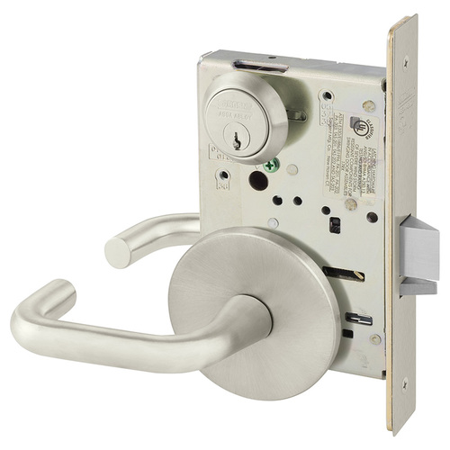 Mortise Lock Satin Nickel Plated Clear Coated