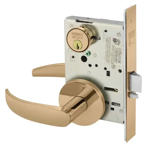 Mortise Lock Bright Bronze Clear Coated