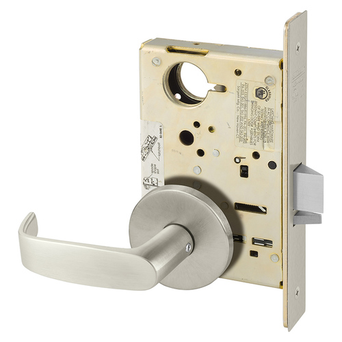 Mortise Lock Satin Nickel Plated Clear Coated