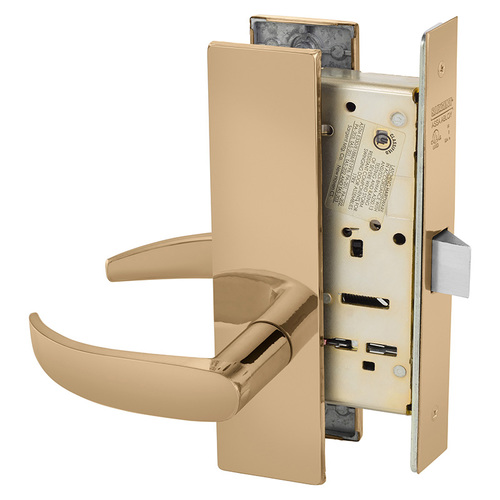 Mortise Lock Bright Bronze Clear Coated