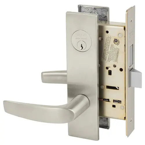 Mortise Lock Satin Nickel Plated Clear Coated