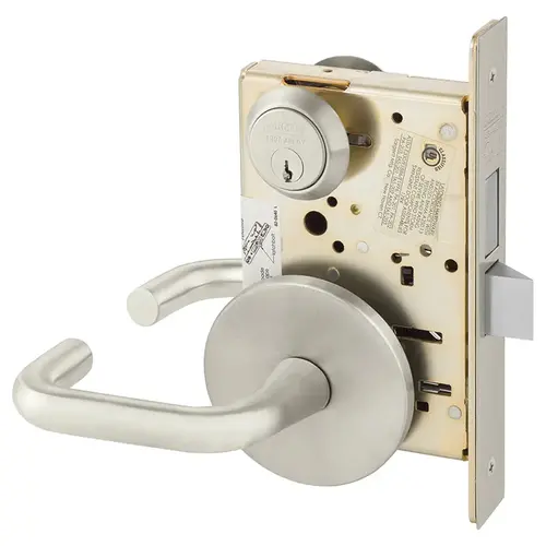 Mortise Lock Satin Nickel Plated Clear Coated