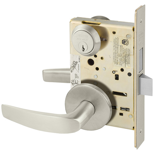 Mortise Lock Satin Nickel Plated Clear Coated