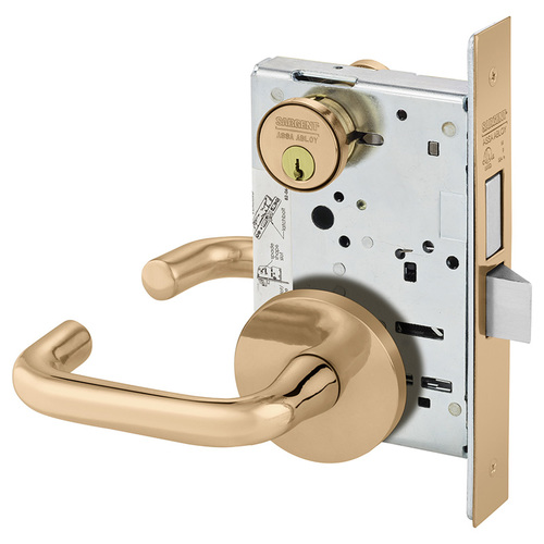 Mortise Lock Bright Bronze Clear Coated