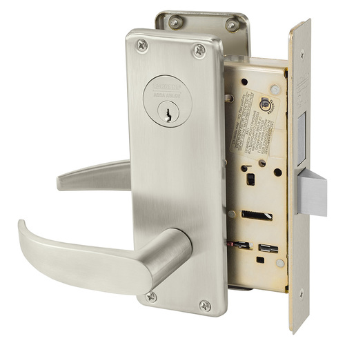 Mortise Lock Satin Nickel Plated Clear Coated