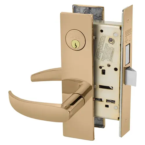 Mortise Lock Bright Bronze Clear Coated